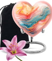 Abstract heart-shaped funeral urn for mom