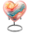 Abstract heart-shaped funeral urn for mom