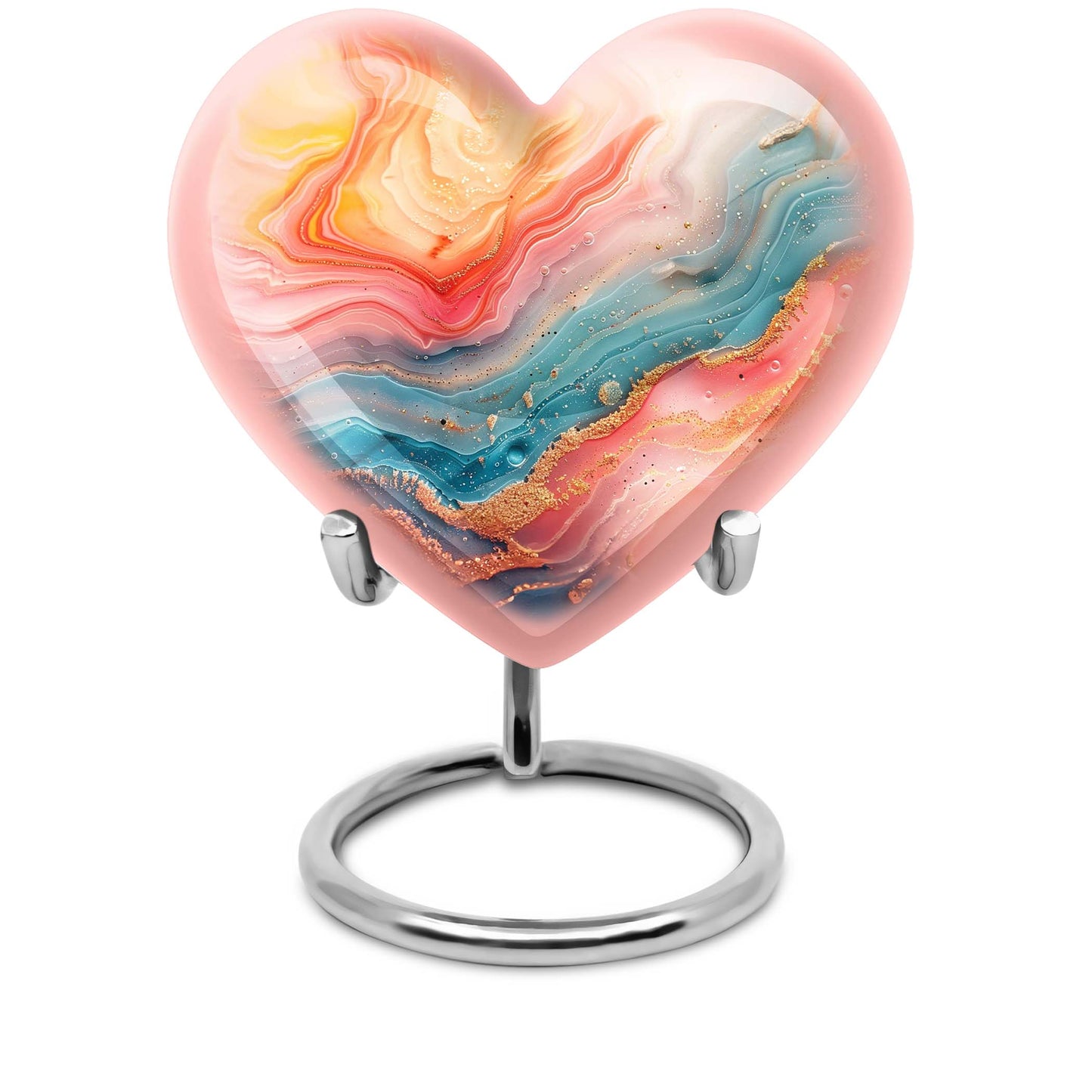 Abstract heart-shaped funeral urn for mom