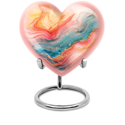 Abstract heart-shaped funeral urn for mom