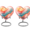 Abstract heart-shaped funeral urn for mom