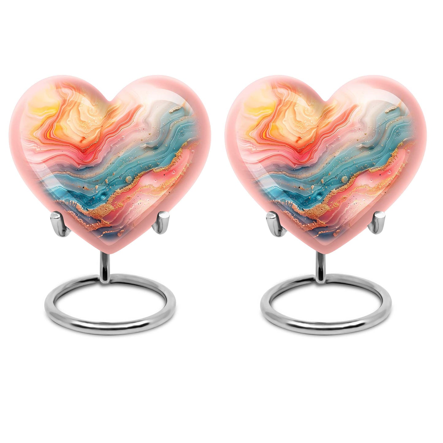 Abstract heart-shaped funeral urn for mom