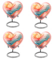 Abstract heart-shaped funeral urn for mom