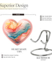 Abstract heart-shaped funeral urn for mom