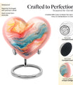 Abstract heart-shaped funeral urn for mom