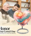 Abstract heart-shaped funeral urn for mom