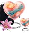 Abstract heart-shaped funeral urn for mom