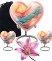 Abstract heart-shaped funeral urn for mom