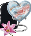 Abstract heart-shaped urn for adult male ashes