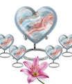 Abstract heart-shaped urn for adult male ashes