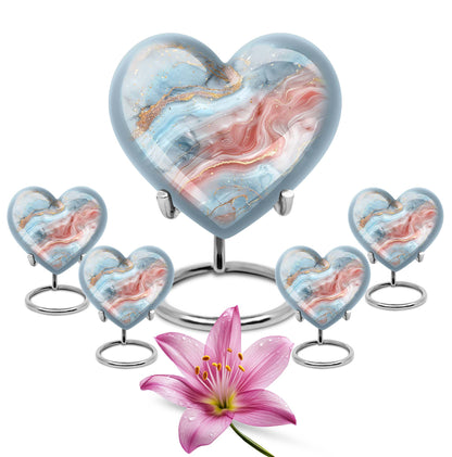 Abstract heart-shaped urn for adult male ashes