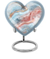 Abstract heart-shaped urn for adult male ashes