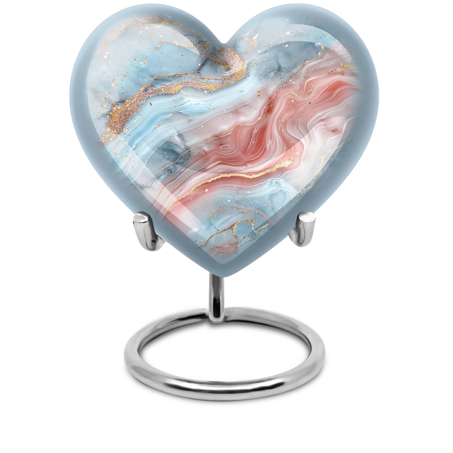 Abstract heart-shaped urn for adult male ashes