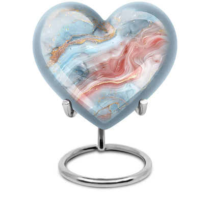 Abstract heart-shaped urn for adult male ashes