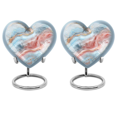 Abstract heart-shaped urn for adult male ashes