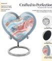 Abstract heart-shaped urn for adult male ashes