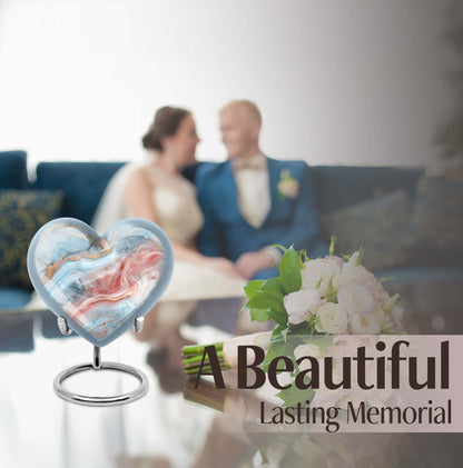 Abstract heart-shaped urn for adult male ashes