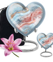 Abstract heart-shaped urn for adult male ashes