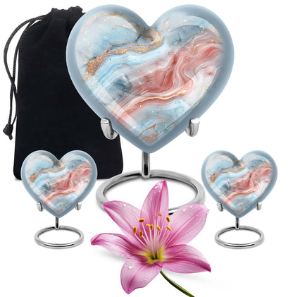 Abstract heart-shaped urn for adult male ashes