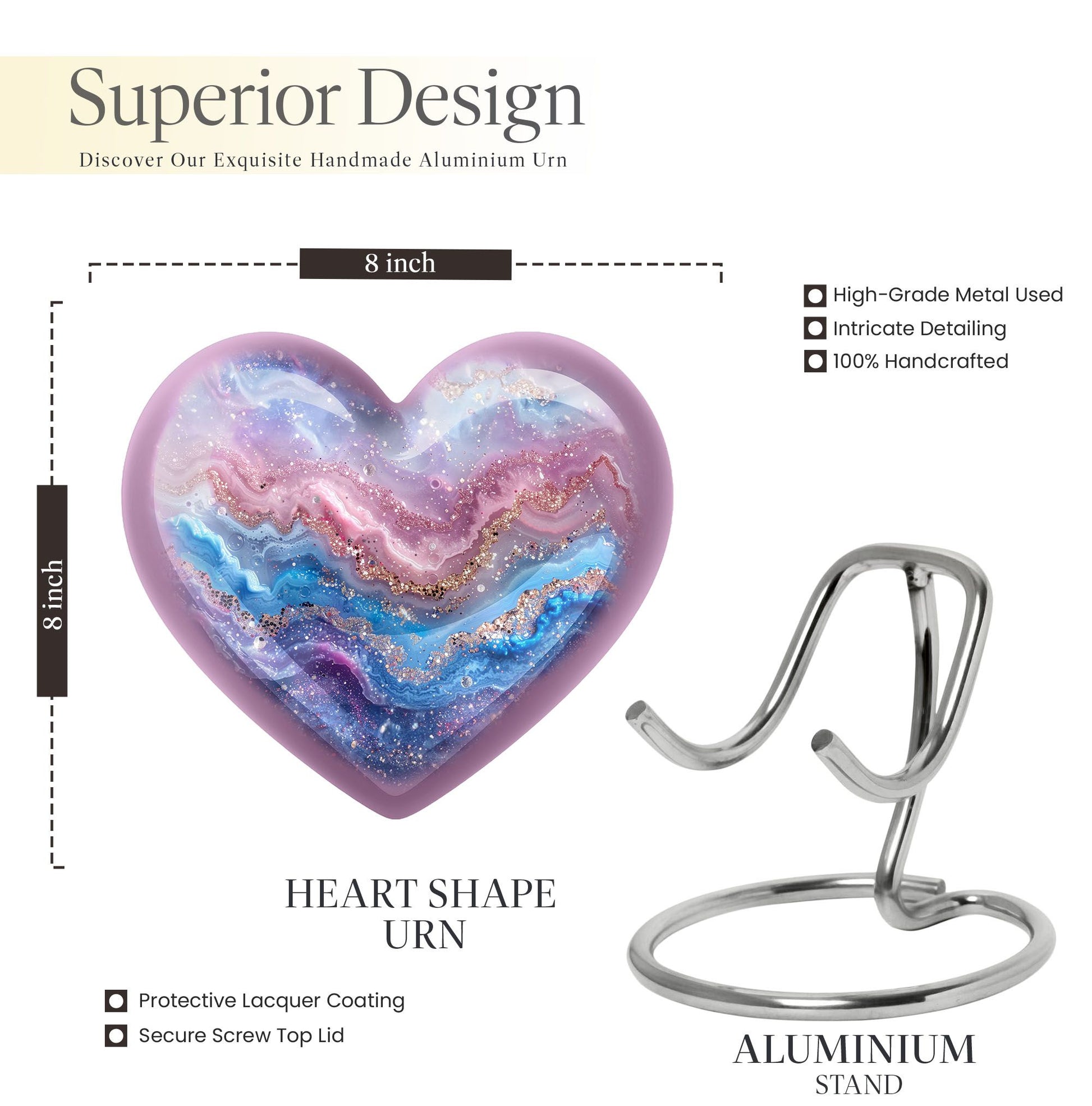 Abstract heart urn
