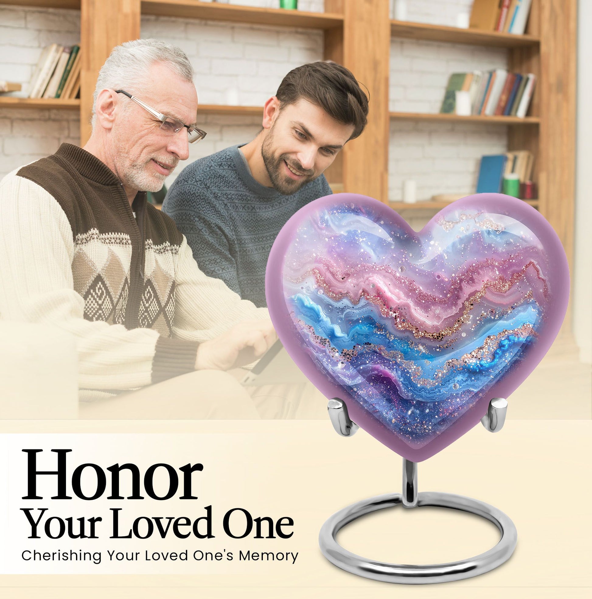 Abstract heart urn