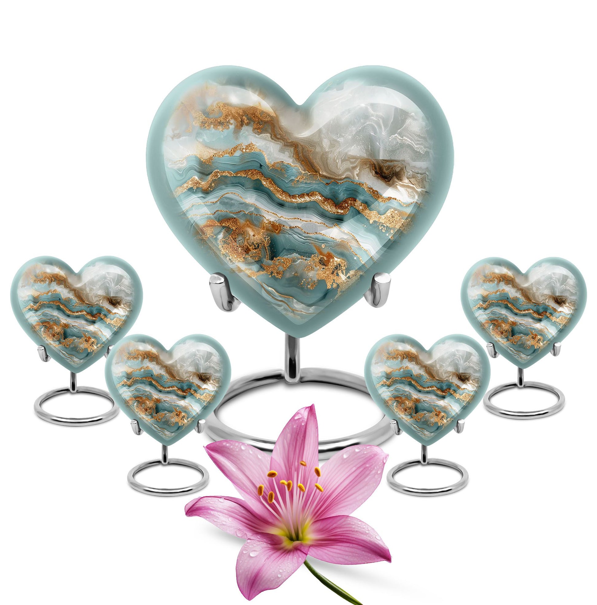 abstract heart urn