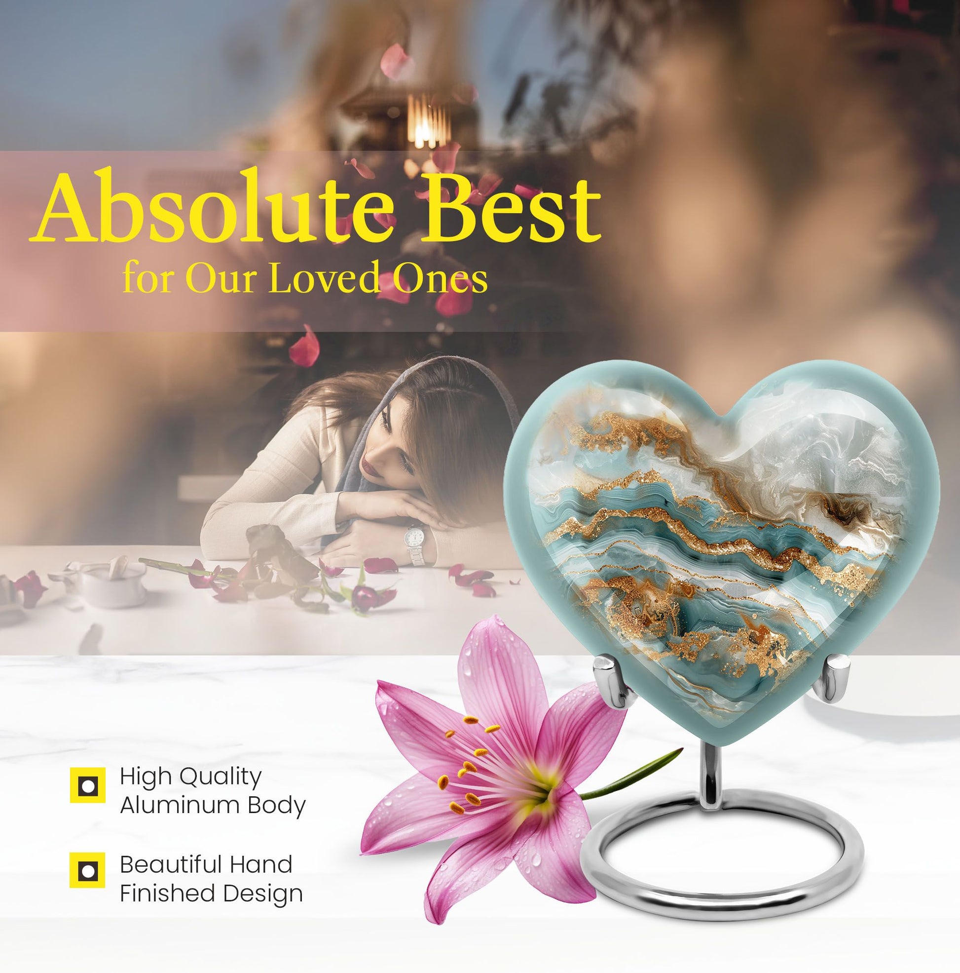 abstract heart urn