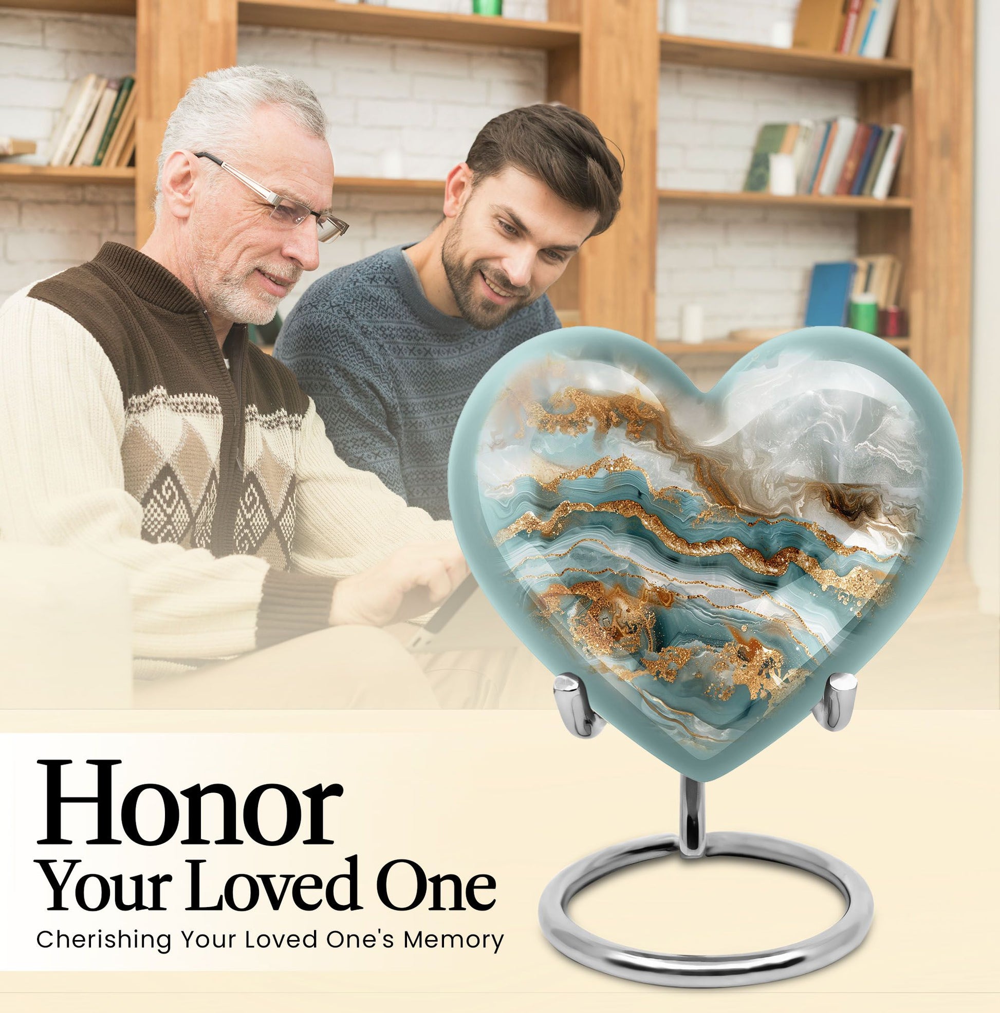 abstract heart urn