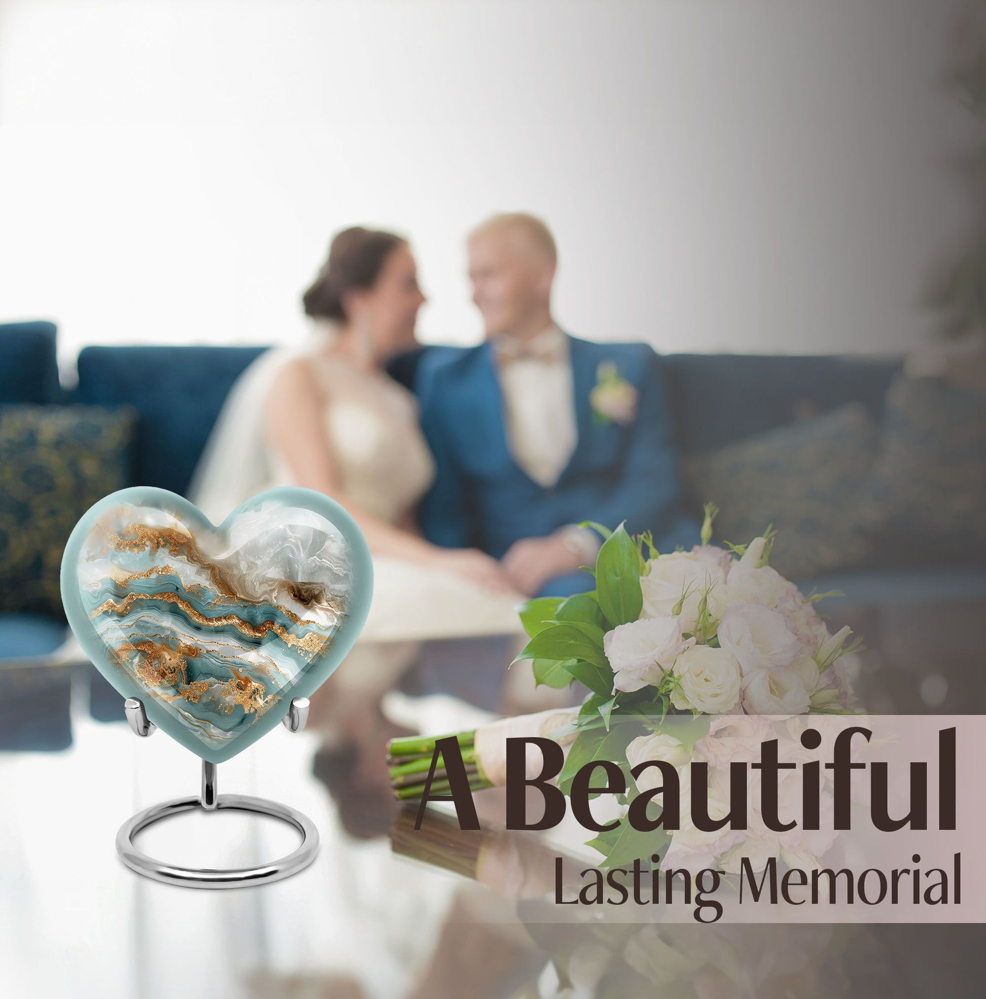 abstract heart urn