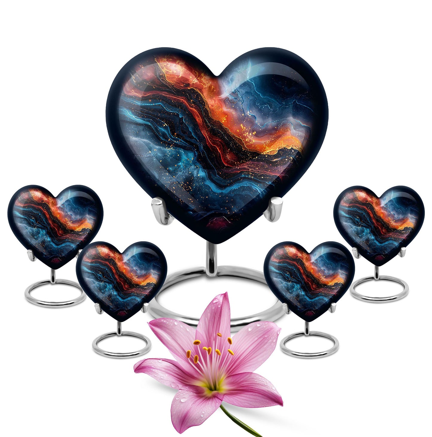 Heart-shaped 10-inch abstract urn