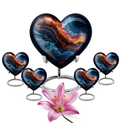 Heart-shaped 10-inch abstract urn