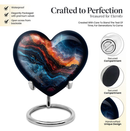 Heart-shaped 10-inch abstract urn