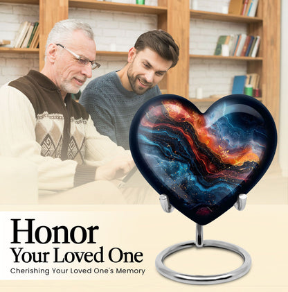 Heart-shaped 10-inch abstract urn