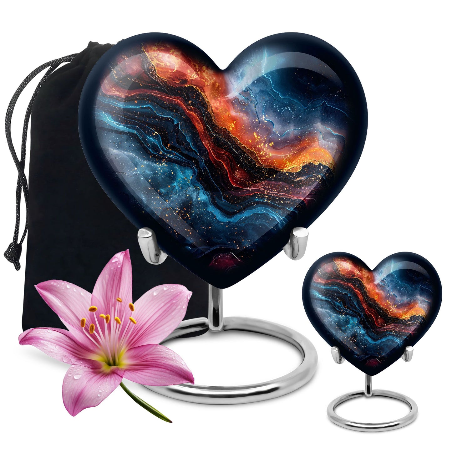Heart-shaped 10-inch abstract urn