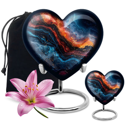 Heart-shaped 10-inch abstract urn