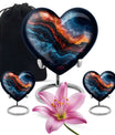 Heart-shaped 10-inch abstract urn