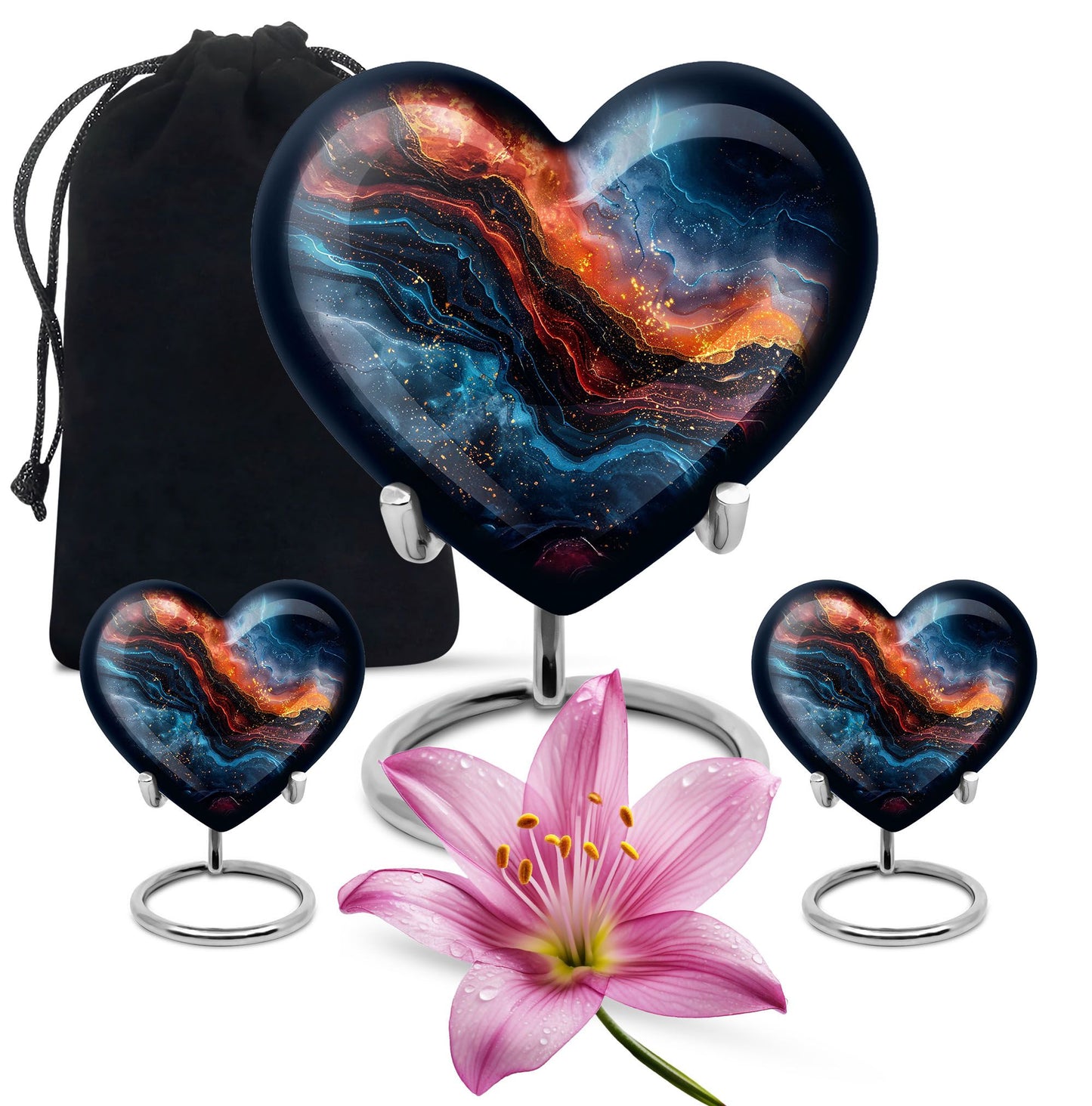 Heart-shaped 10-inch abstract urn