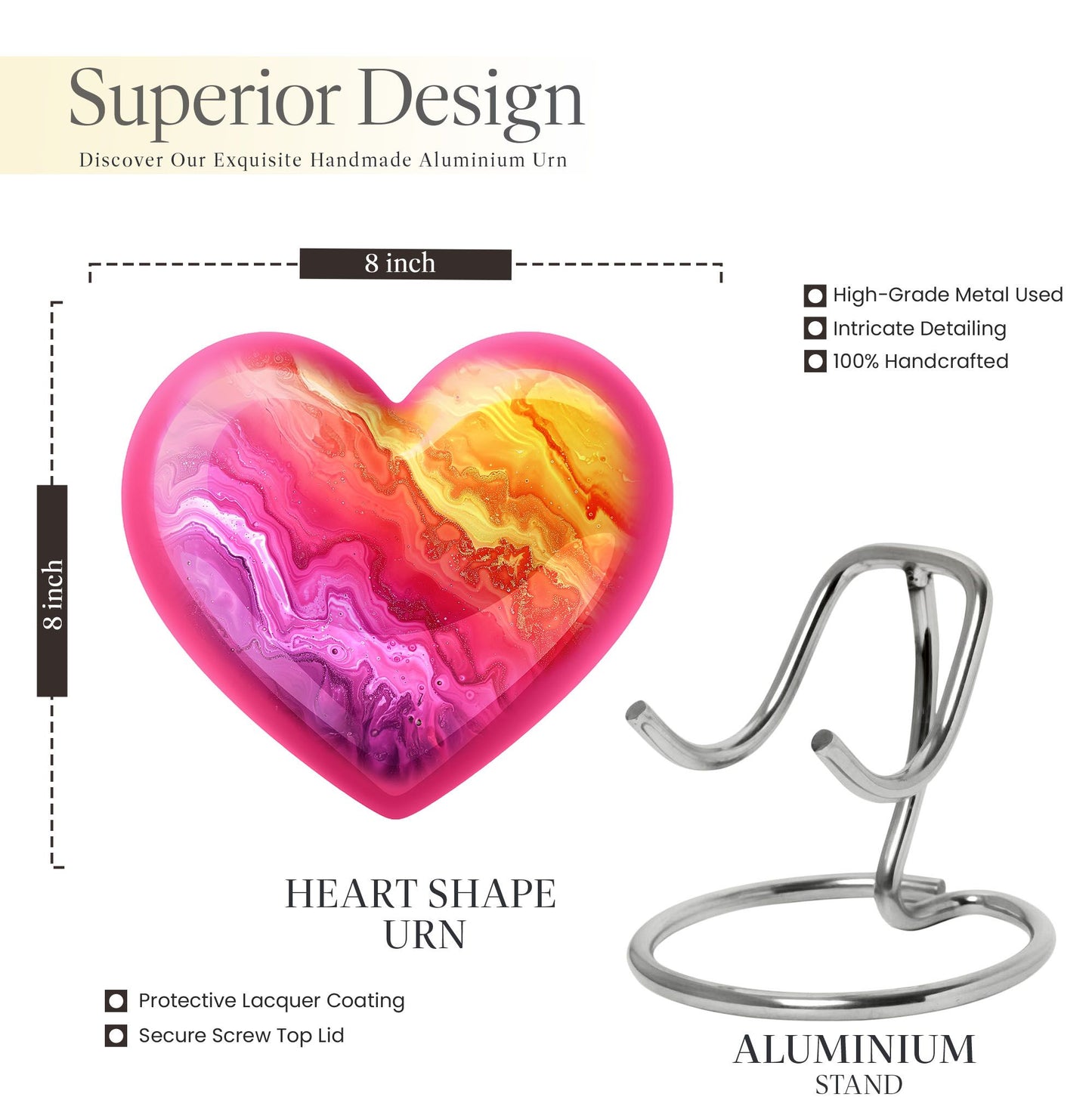 Abstract Heart Urn