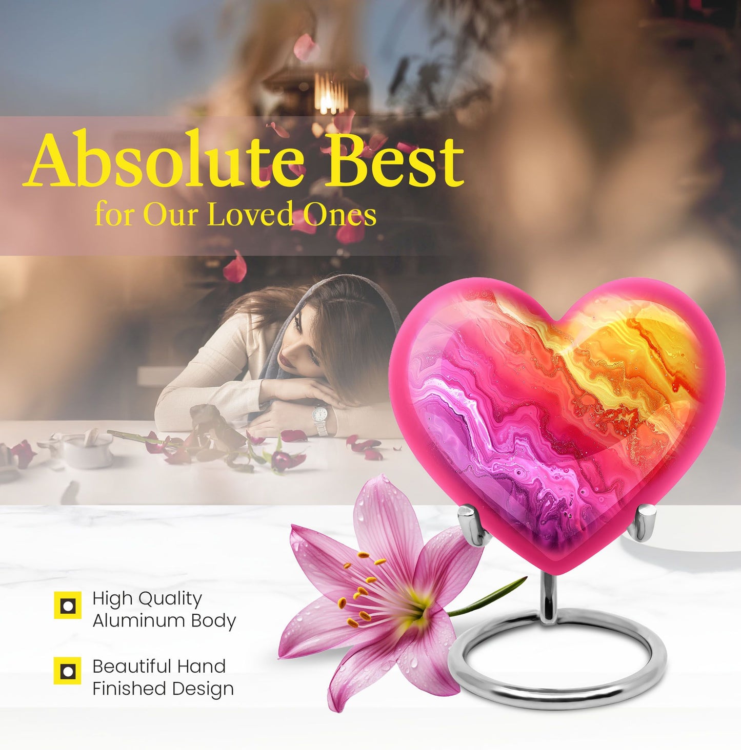 Abstract Heart Urn