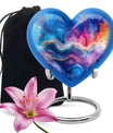 Heart-shaped 10-inch abstract urn for ashes