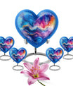 Heart-shaped 10-inch abstract urn for ashes