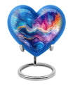 Heart-shaped 10-inch abstract urn for ashes