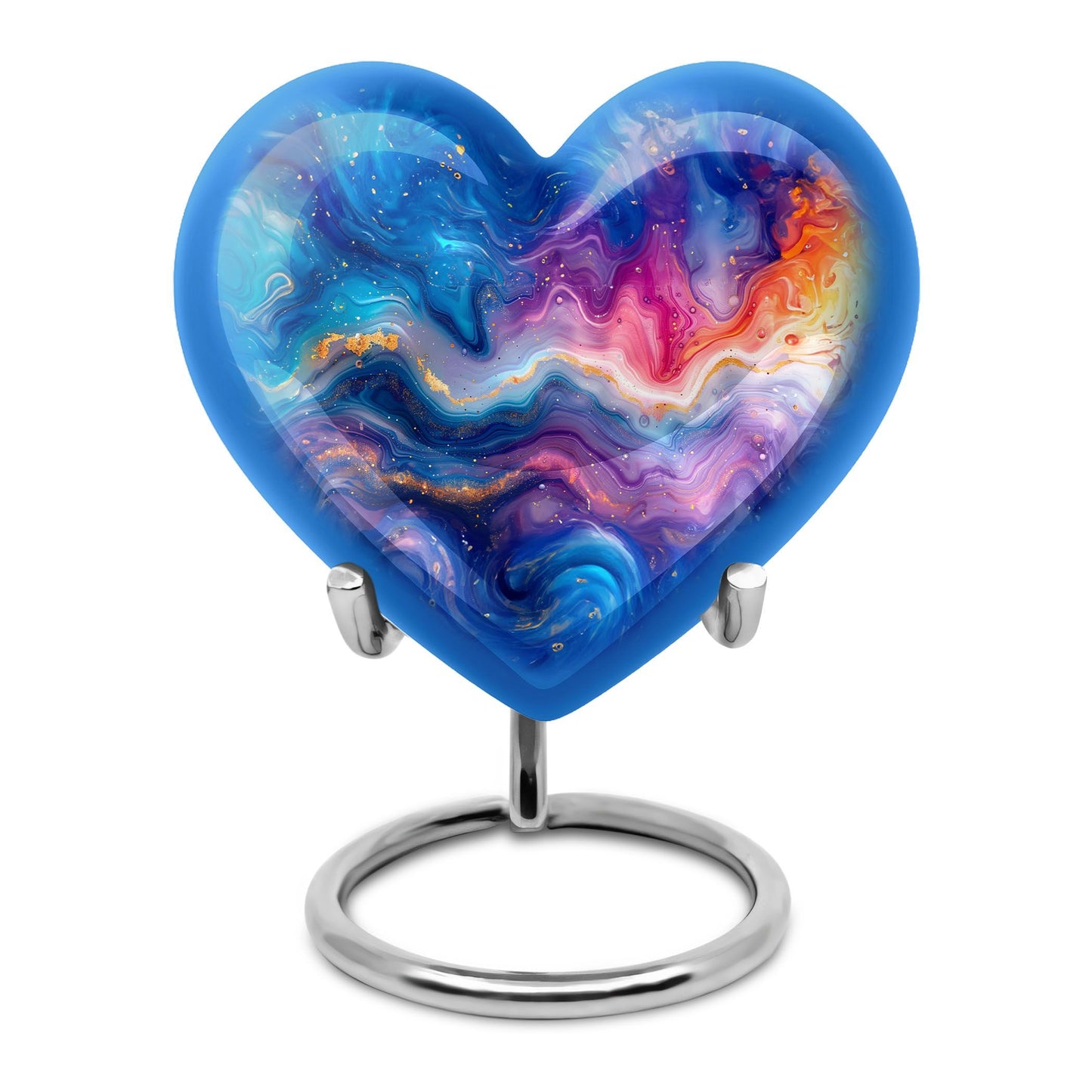 Heart-shaped 10-inch abstract urn for ashes