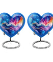 Heart-shaped 10-inch abstract urn for ashes
