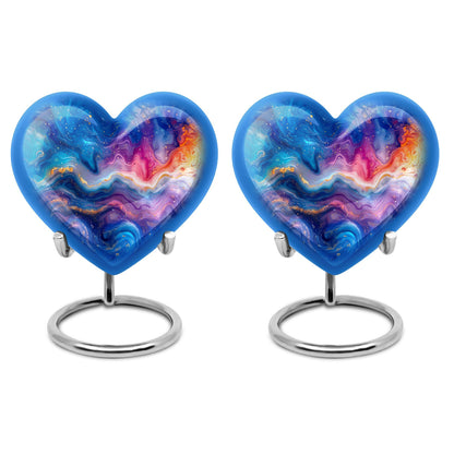 Heart-shaped 10-inch abstract urn for ashes