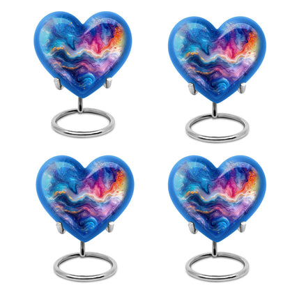 Heart-shaped 10-inch abstract urn for ashes