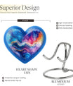 Heart-shaped 10-inch abstract urn for ashes