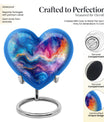 Heart-shaped 10-inch abstract urn for ashes