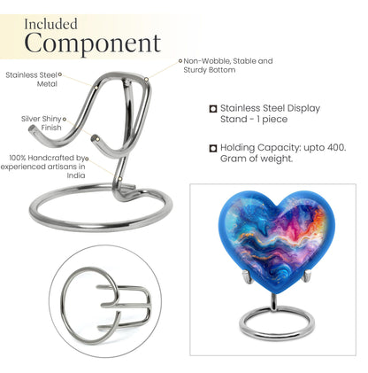 Heart-shaped 10-inch abstract urn for ashes