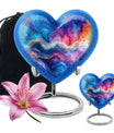 Heart-shaped 10-inch abstract urn for ashes